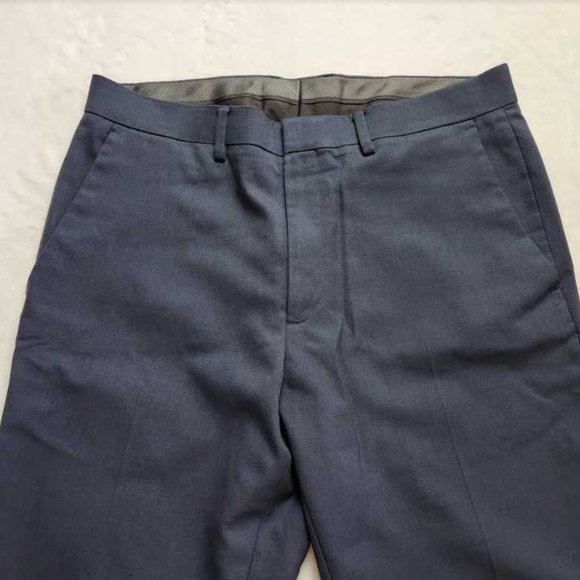 Men's 34x34 Kenneth Cole Reaction stretch modern fit flat front dress pant navy - Picture 5 of 13